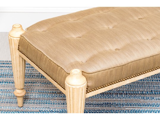 Chic Neoclassical Button Tufted Bench