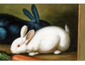 Oil On Canvas In The Manner Of George Morland (English, 1763-1804) Rabbits With Carrot