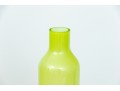 Suite Of Three Decorative Tall And Slender Green Glass Bottles / Vases