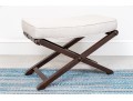 Upholstered Mahogany Finished Collapsible Stool
