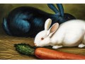 Oil On Canvas In The Manner Of George Morland (English, 1763-1804) Rabbits With Carrot