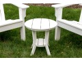 Classic Pair Of Seaside Casuals Adirondack Chairs With Accent Side Table