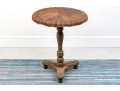 Quality Carved Wood And Willow Tilt Top Pedestal Table