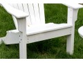 Classic Pair Of Seaside Casuals Adirondack Chairs With Accent Side Table