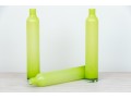 Suite Of Three Decorative Tall And Slender Green Glass Bottles / Vases