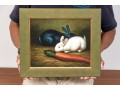 Oil On Canvas In The Manner Of George Morland (English, 1763-1804) Rabbits With Carrot