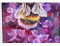 Inga Kranakina Signed Acrylic On Canvas, Bee With Flowers, 2019