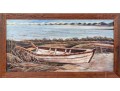 Signed Oil On Canvas, Beached Rowboat
