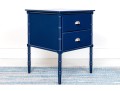 Chinoiserie Carved Faux Bamboo End Table In Admiral Blue