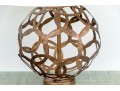 Pair Of Ornamental Burnt Gold Finished Openwork Table Lamps