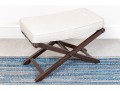 Upholstered Mahogany Finished Collapsible Stool