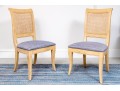 Pair Of Handsome Upholstered And Caned Accent Chairs