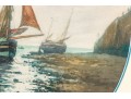 Work On Paper, Coastal Scene With Boats