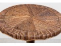 Quality Carved Wood And Willow Tilt Top Pedestal Table