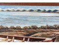 Signed Oil On Canvas, Beached Rowboat