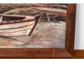 Signed Oil On Canvas, Beached Rowboat