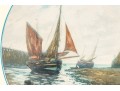 Work On Paper, Coastal Scene With Boats