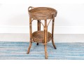 Bamboo And Rattan Two-Tier End Table