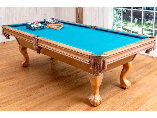 Brunswick Pool Table With Cues, Triangle, And Balls