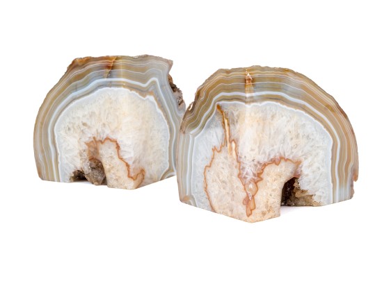 Pair Of Agate Specimen Bookends
