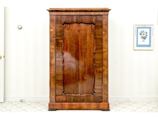 Biedermeier Walnut Veneer Cabinet, Ca. 1830-50