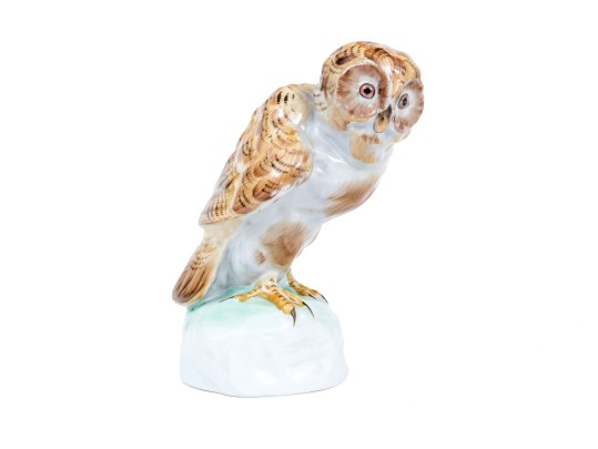 Hungarian Herend Hand-Painted Porcelain Owl