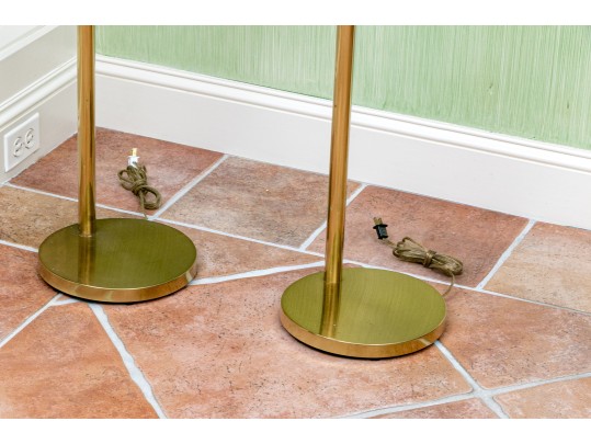 Two Brass Adjustable Floor Lamps