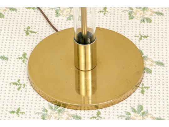 Sleek Brass And Glass Floor Lamp