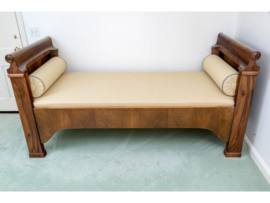 Antique Biedermeier Walnut Daybed, Ca. 1830-50