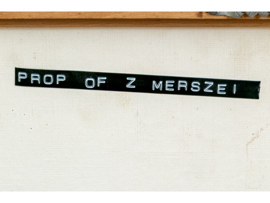 Large Signed Painting On Canvas, Industrial Complex, 1976
