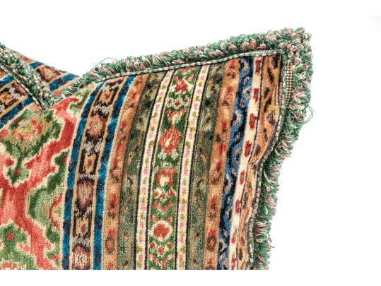 Pair Of Highly Textural Upholstered Down Pillows