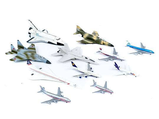 Eleven Die Cast Airplanes And A Space Shuddle
