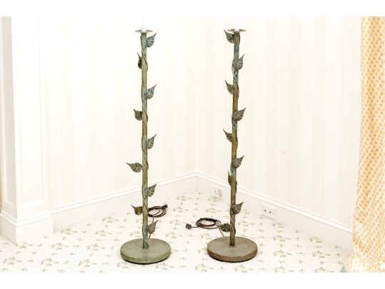 Pair Of Toleware Floor Lamps