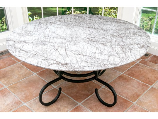 Marble Top Iron Framed Breakfast Table