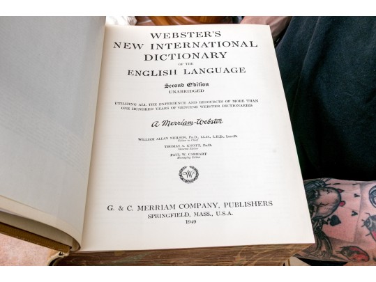 Webster's New International Dictionary Second Edition Unabridged, 1949