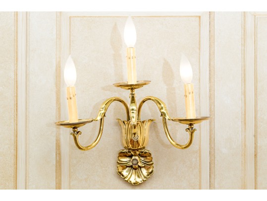 Pair Of Brass Wall Sconces