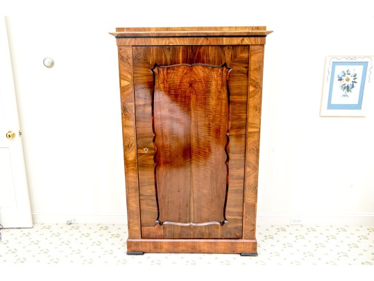 Biedermeier Walnut Veneer Cabinet, Ca. 1830-50