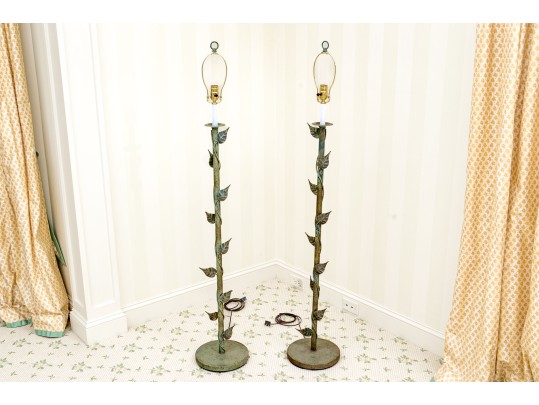 Pair Of Toleware Floor Lamps