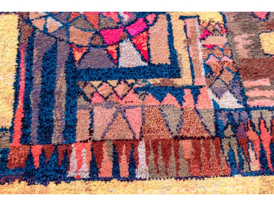 Hand-Knotted Wool Carpet, 7-7 1/4