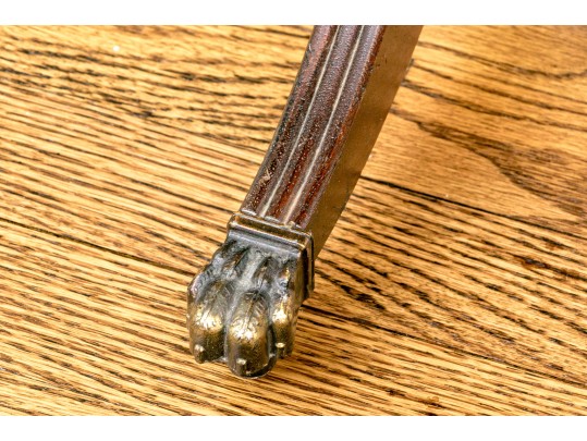 Pair Of Mahogany Lyre Motif Drop Leaf End Tables