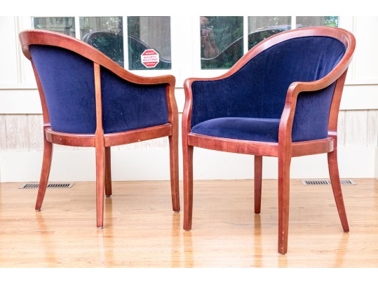 Custom Velvet Upholstered Armchairs