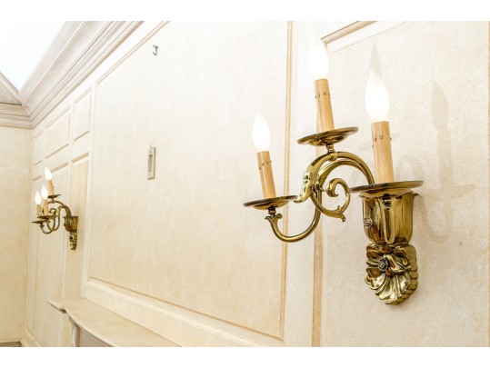 Pair Of Brass Wall Sconces