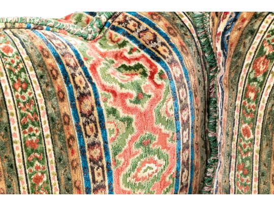 Pair Of Highly Textural Upholstered Down Pillows
