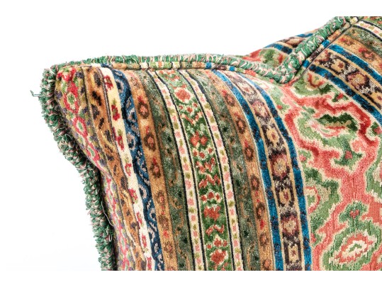Pair Of Highly Textural Upholstered Down Pillows