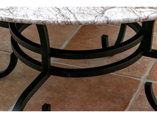 Marble Top Iron Framed Breakfast Table