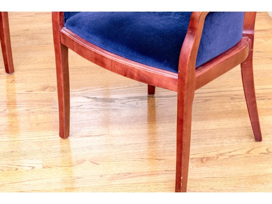 Custom Velvet Upholstered Armchairs
