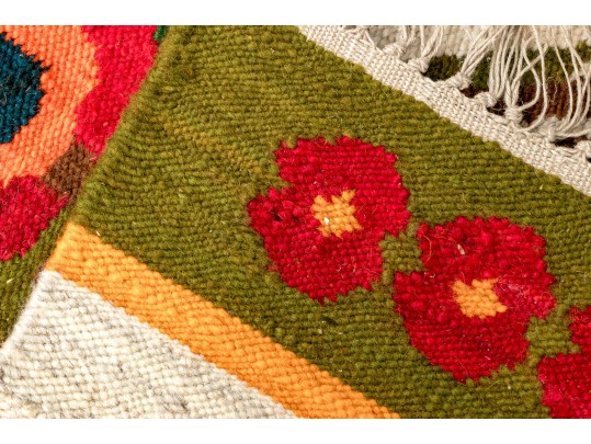 Handmade Flatweave Scandinavian Folk Pattern Runner, 6'-2 1/2