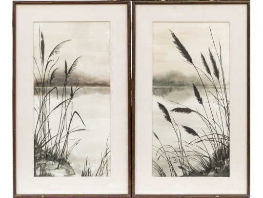 Pair Of Sutherland Watercolors On Paper, Landscapes