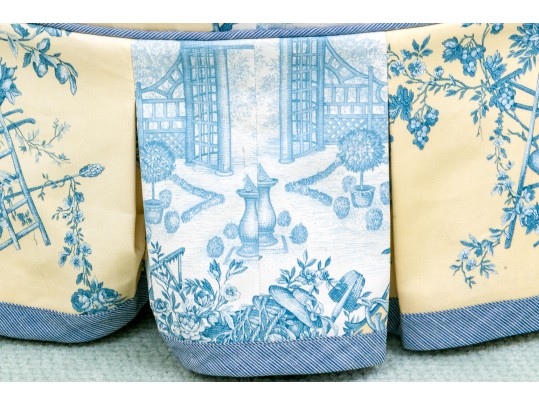 French Country Toile Upholstered Arm Chair