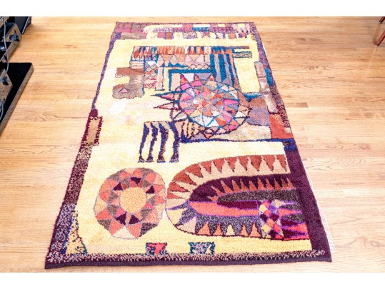 Hand-Knotted Wool Carpet, 7-7 1/4